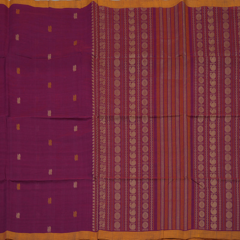 Hayagrivas Vadamalli Purple Handloom Cotton Saree KBE2145A3-9