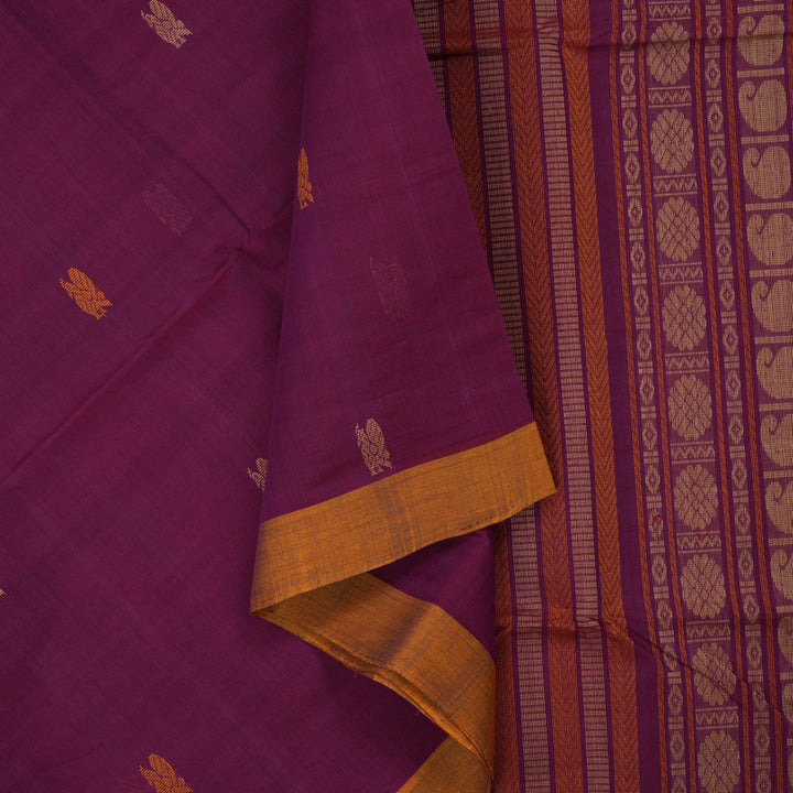Hayagrivas Vadamalli Purple Handloom Cotton Saree KBE2145A3-9