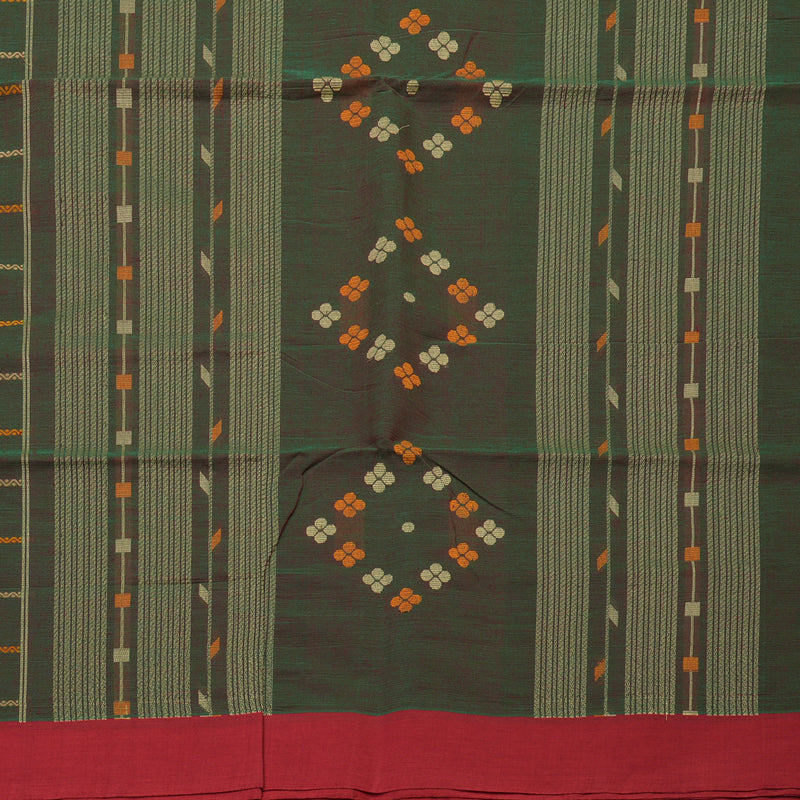 Hayagrivas Manthalir Green Handloom Cotton Saree KBE2145A4-3