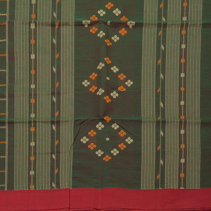 Hayagrivas Manthalir Green Handloom Cotton Saree KBE2145A4-3