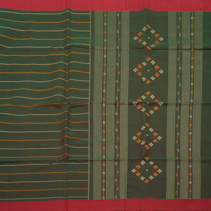 Hayagrivas Manthalir Green Handloom Cotton Saree KBE2145A4-3