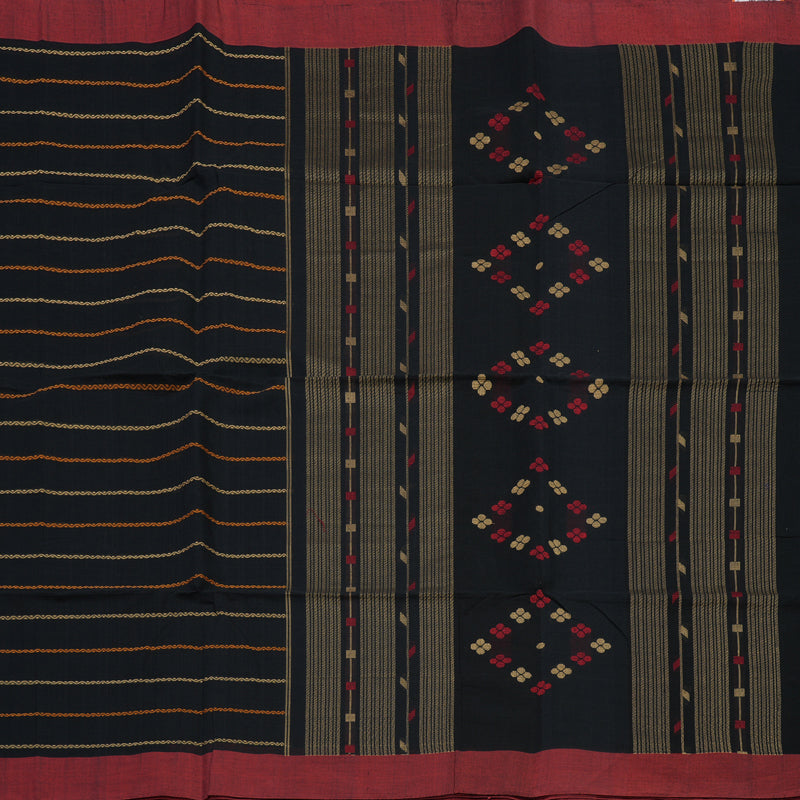 Hayagrivas Black Handloom Kanchi Cotton Saree KBE2145A4-4