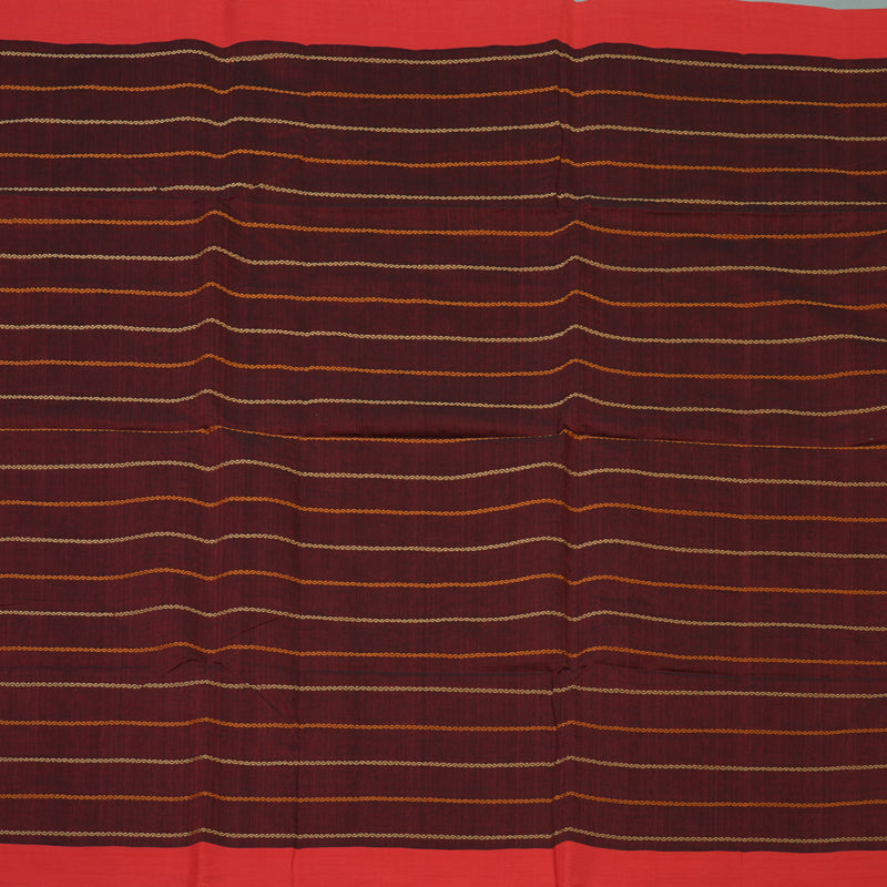 Hayagrivas Maroon Handloom Cotton Saree KBE2145A4-5