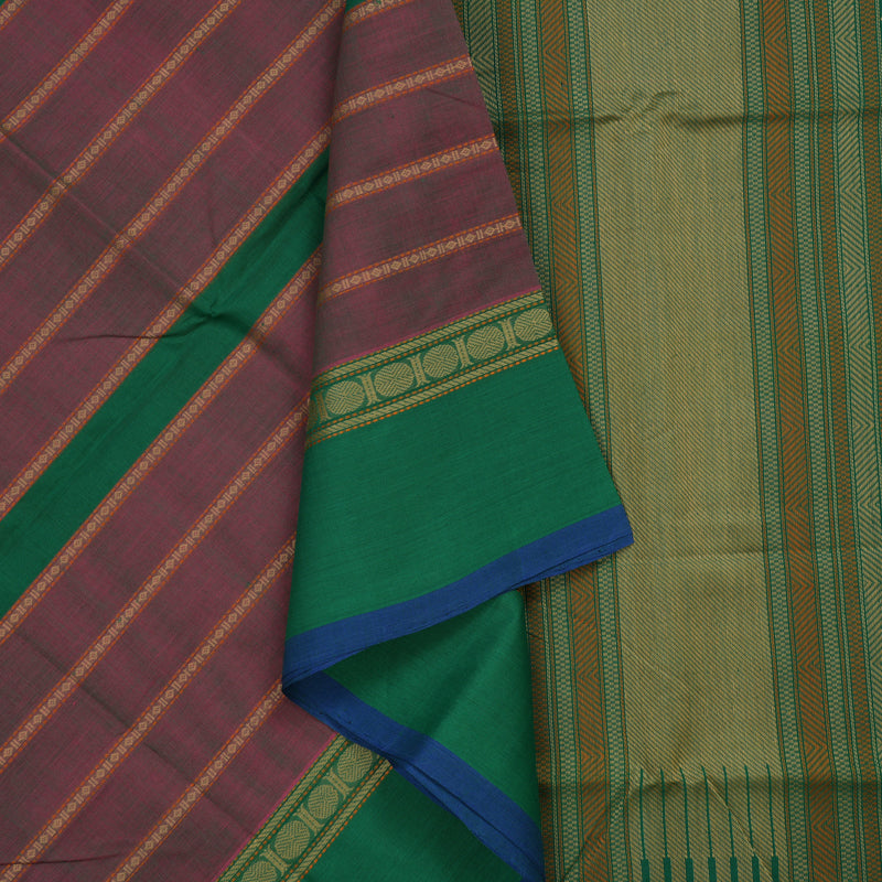 Hayagrivas Magenta Handloom Cotton Saree KBE2145A5-3