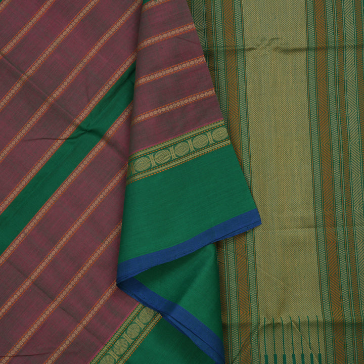 Hayagrivas Magenta Handloom Cotton Saree KBE2145A5-3