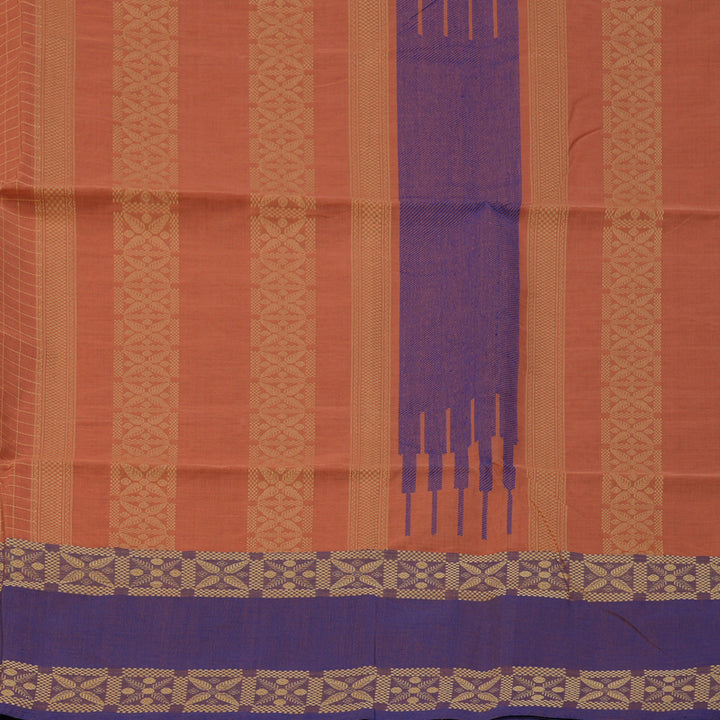 Hayagrivas Mild Peach Handloom Cotton Saree KBE2145A6-4