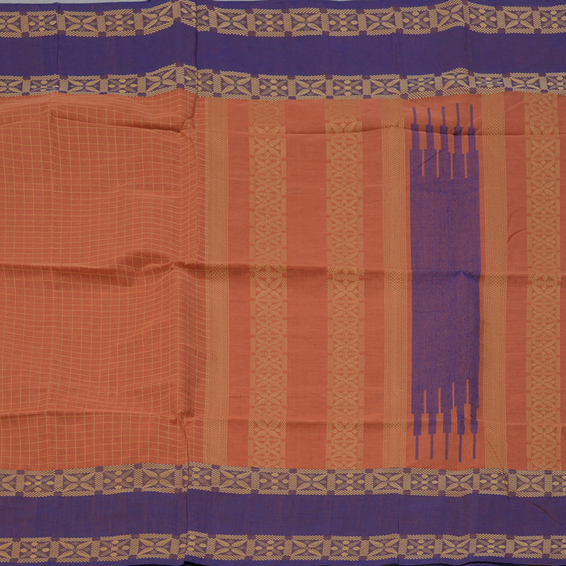 Hayagrivas Mild Peach Handloom Cotton Saree KBE2145A6-4