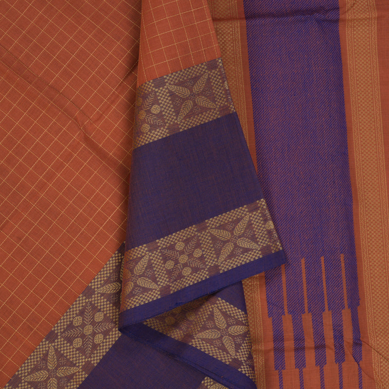 Hayagrivas Mild Peach Handloom Cotton Saree KBE2145A6-4
