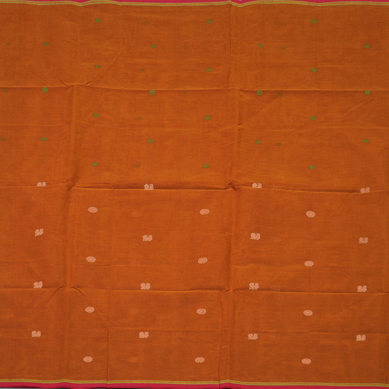 Hayagrivas Orange Handloom Cotton Saree KBE2145A7-2