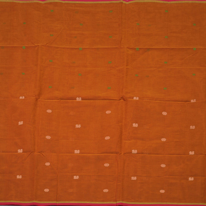 Hayagrivas Orange Handloom Cotton Saree KBE2145A7-2