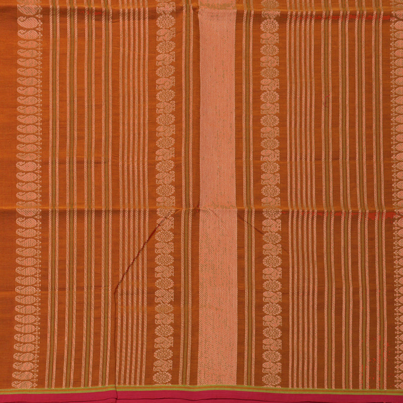 Hayagrivas Orange Handloom Cotton Saree KBE2145A7-2