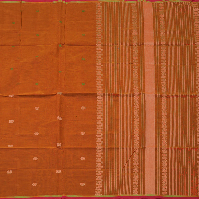 Hayagrivas Orange Handloom Cotton Saree KBE2145A7-2