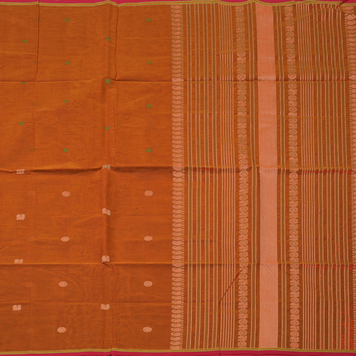 Hayagrivas Orange Handloom Cotton Saree KBE2145A7-2