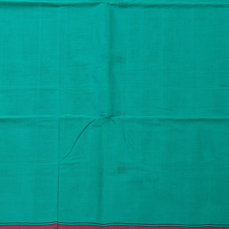 Hayagrivas Bright Teal Handloom Cotton Saree KBE2145A7-3