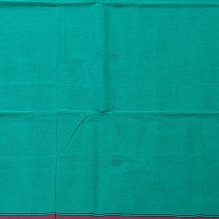 Hayagrivas Bright Teal Handloom Cotton Saree KBE2145A7-3