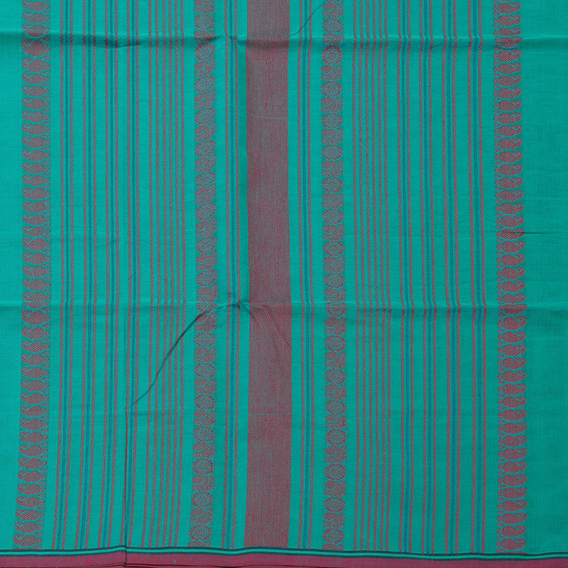 Hayagrivas Bright Teal Handloom Cotton Saree KBE2145A7-3