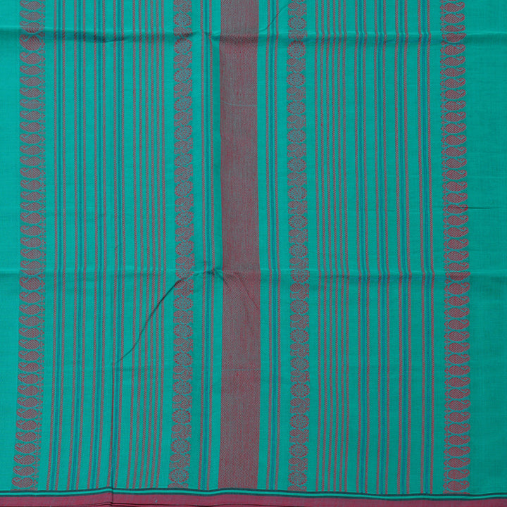 Hayagrivas Bright Teal Handloom Cotton Saree KBE2145A7-3