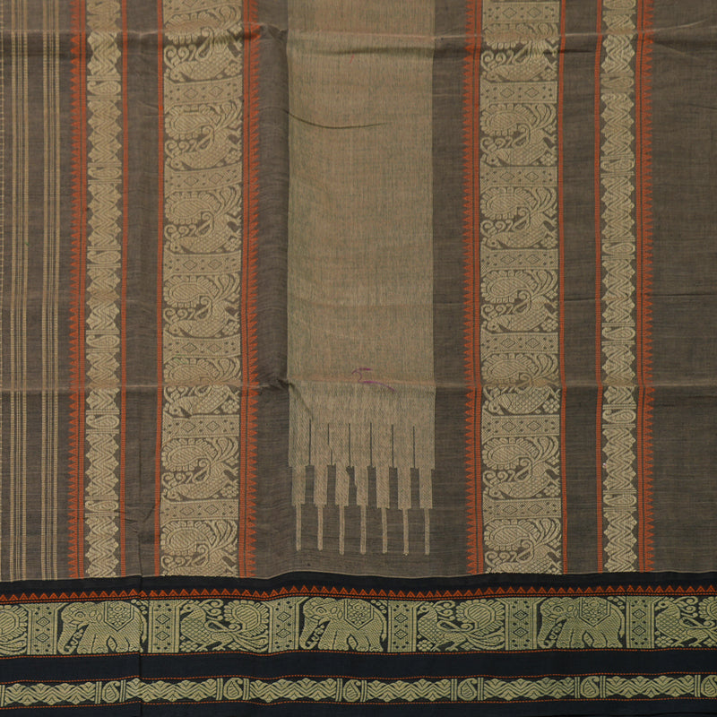 Hayagrivas Elephant Grey Handloom Cotton Saree KBE2145A8-2