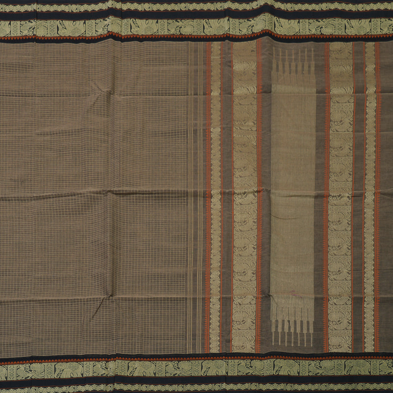 Hayagrivas Elephant Grey Handloom Cotton Saree KBE2145A8-2