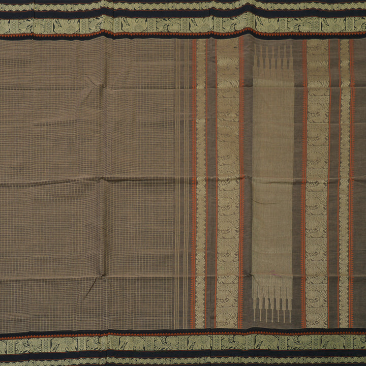Hayagrivas Elephant Grey Handloom Cotton Saree KBE2145A8-2