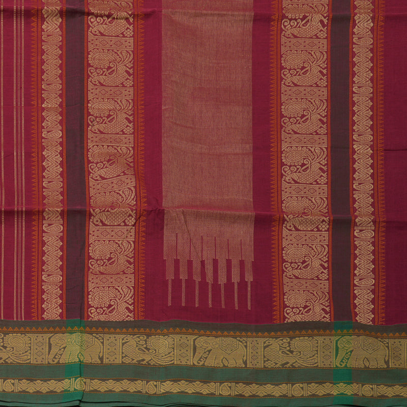 Hayagrivas Maroon Handloom Cotton Saree KBE2145A8-4