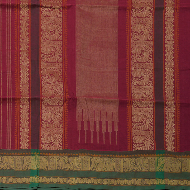 Hayagrivas Maroon Handloom Cotton Saree KBE2145A8-4