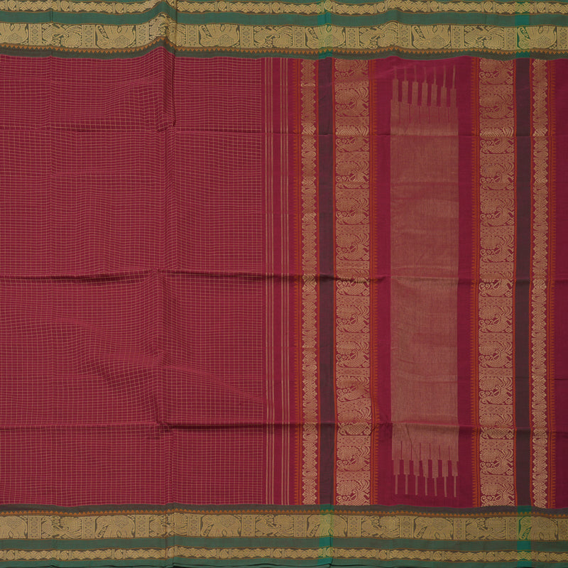 Hayagrivas Maroon Handloom Cotton Saree KBE2145A8-4
