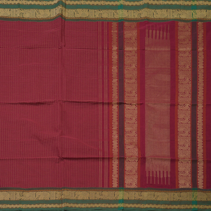 Hayagrivas Maroon Handloom Cotton Saree KBE2145A8-4