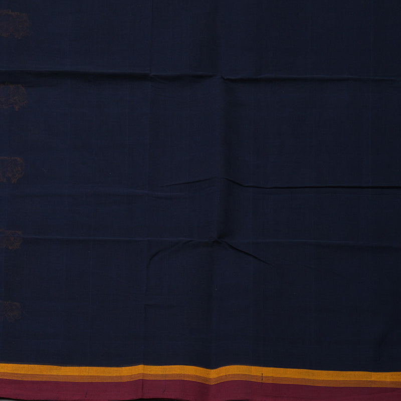 Hayagrivas Navy Blue Handloom Cotton Saree KBE2145A9-3