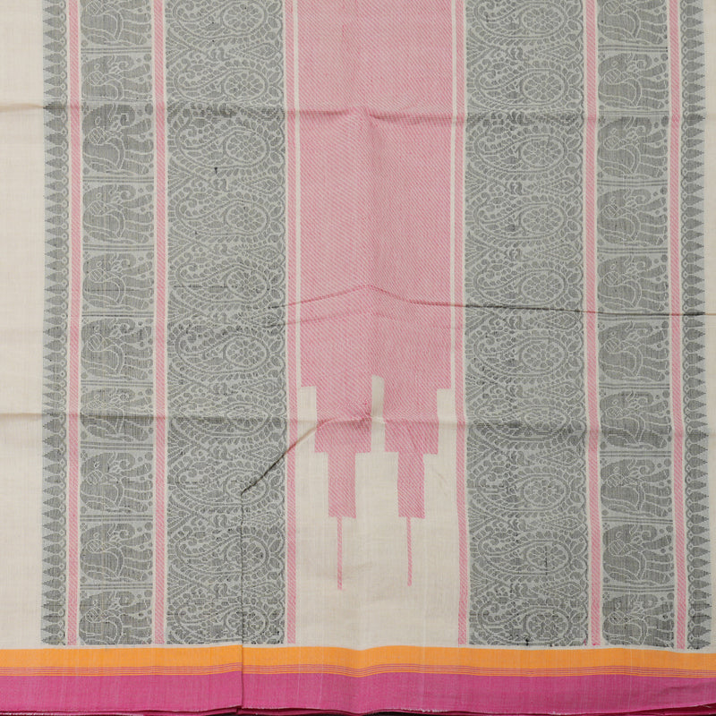 Hayagrivas Beige Handloom Cotton Saree KBE2145A9-4