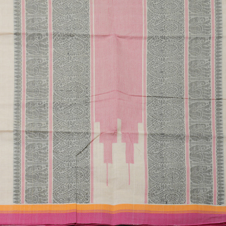 Hayagrivas Beige Handloom Cotton Saree KBE2145A9-4