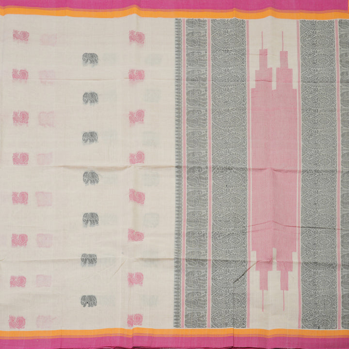 Hayagrivas Beige Handloom Cotton Saree KBE2145A9-4