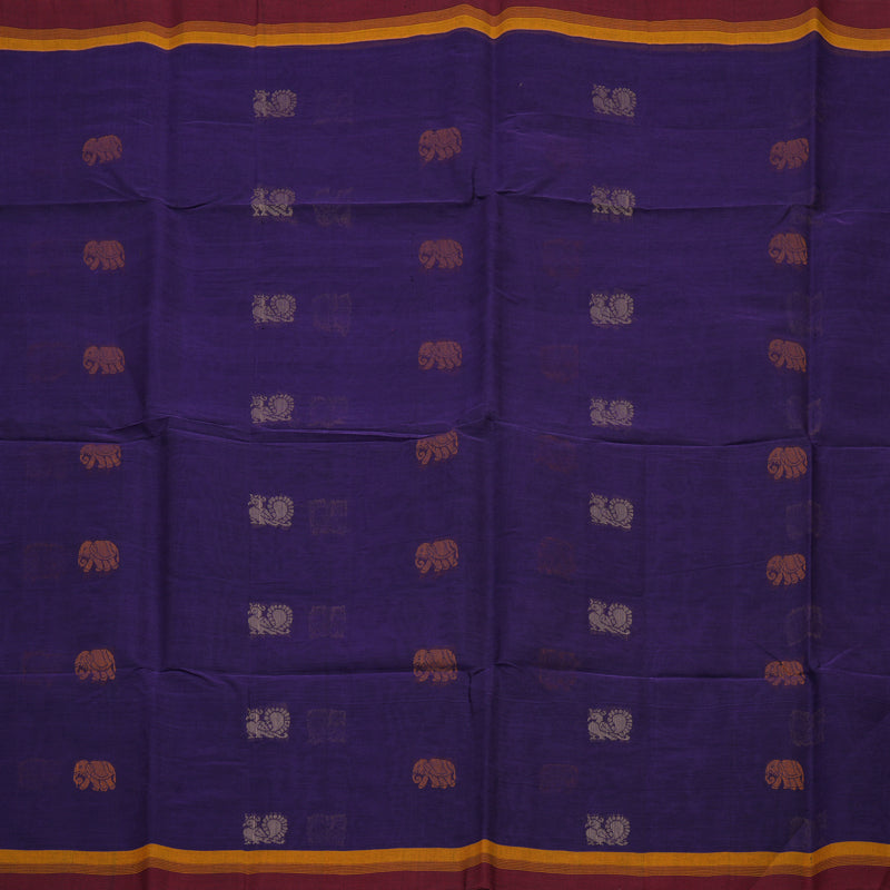 Hayagrivas Purple Handloom Cotton Saree KBE2145A9-6