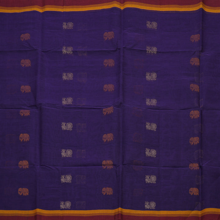 Hayagrivas Purple Handloom Cotton Saree KBE2145A9-6