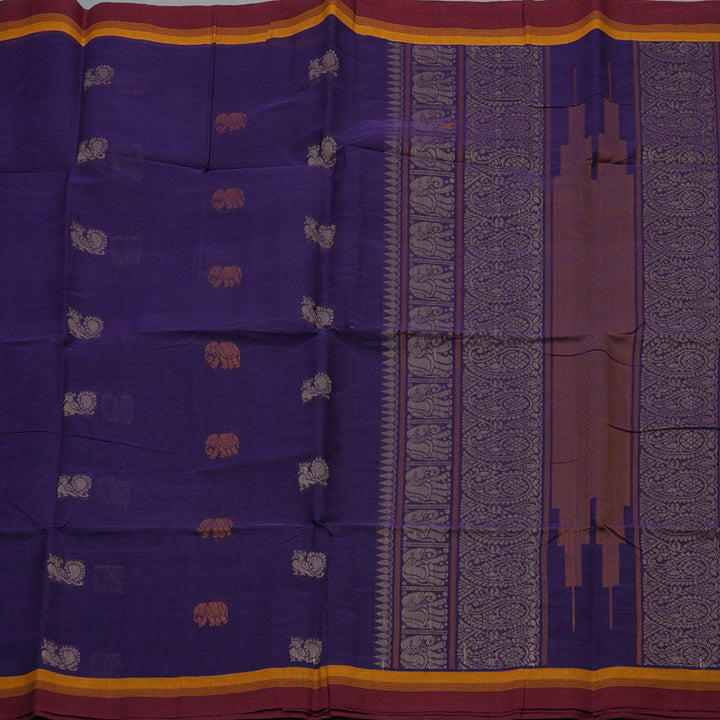 Hayagrivas Purple Handloom Cotton Saree KBE2145A9-6