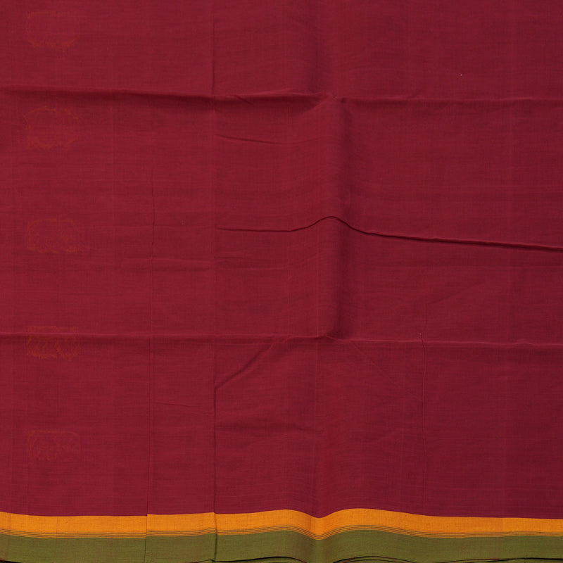 Hayagrivas Deep Red Handloom Cotton Saree KBE2145A9-7