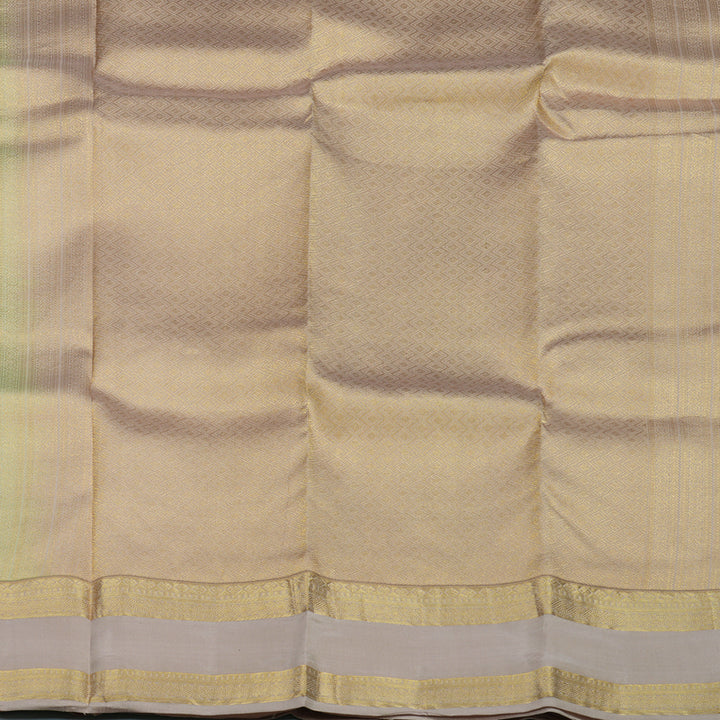 Hayagrivas Handloom Sea Green Kanjivaram Silk Saree with Lilac Border KBE2146A16-1