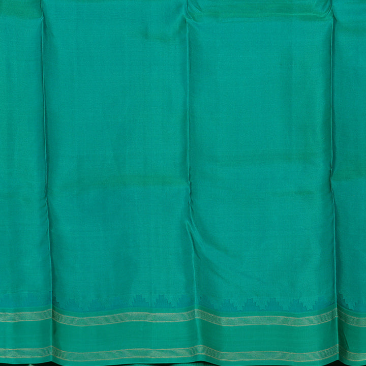 Hayagrivas Handloom Mehandi Green Kanjivaram Silk Saree with Sea Green Border KBE2146A22-2