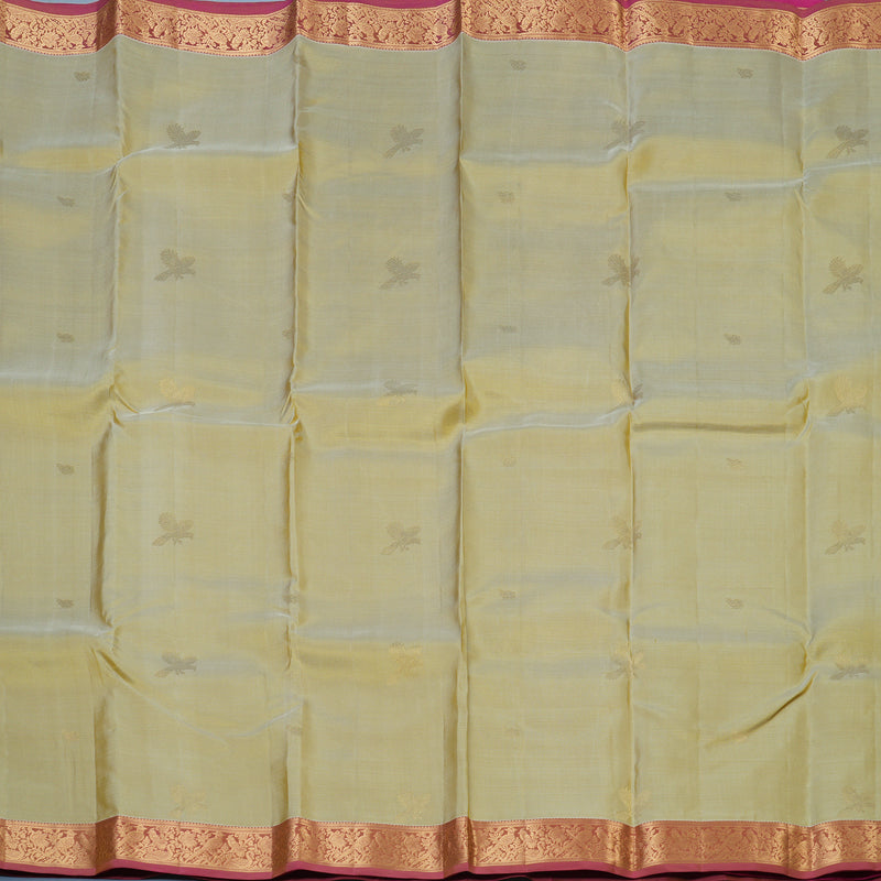 Hayagrivas Handloom Sandal Kanjivaram Silk Saree with Pink Border KBE2146A4-1