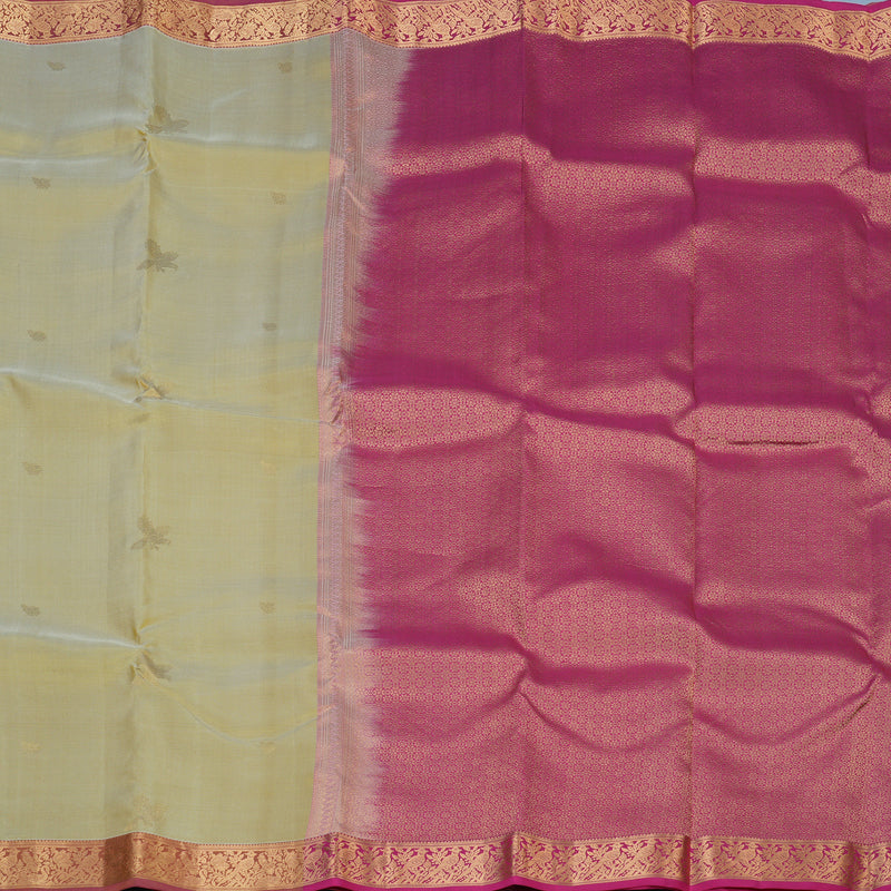 Hayagrivas Handloom Sandal Kanjivaram Silk Saree with Pink Border KBE2146A4-1