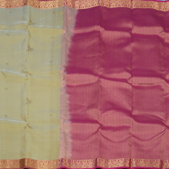 Hayagrivas Handloom Sandal Kanjivaram Silk Saree with Pink Border KBE2146A4-1