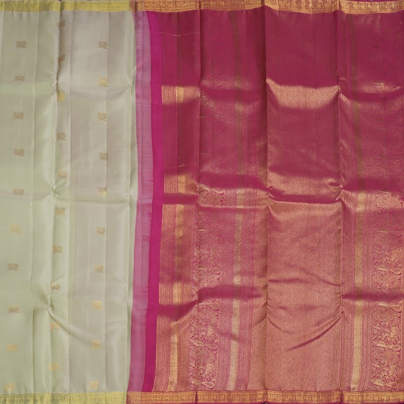 Hayagrivas Handloom Light Elaichi Green Kanjivaram Silk Saree KBE2147A1-2