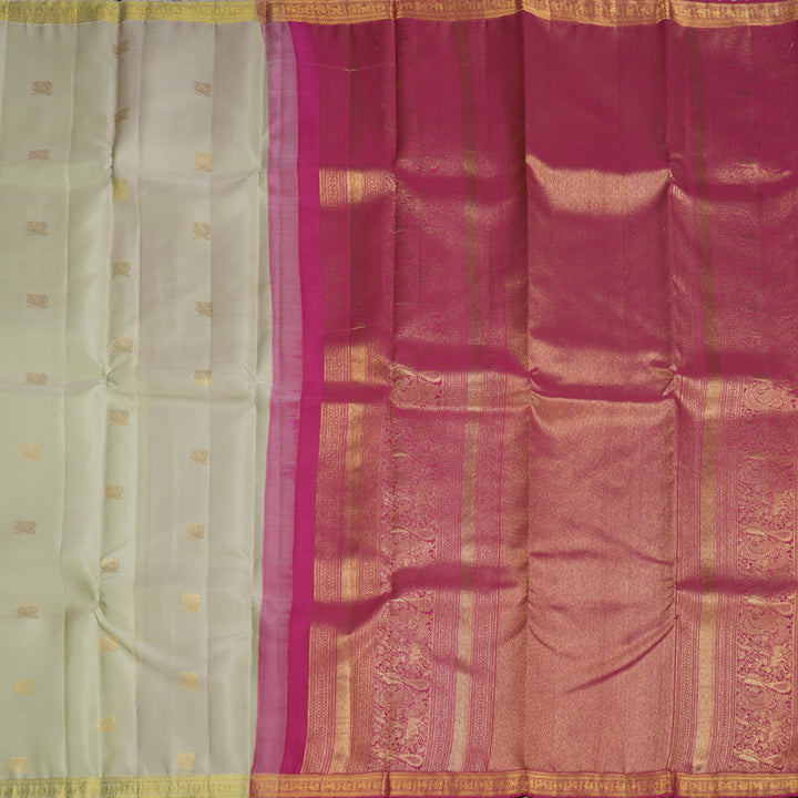 Hayagrivas Handloom Light Elaichi Green Kanjivaram Silk Saree KBE2147A1-2