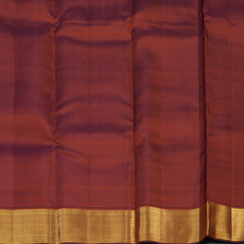 Hayagrivas Handloom Light Green Kanjivaram Silk Saree with Rust Orange Border KBE2147A15-2