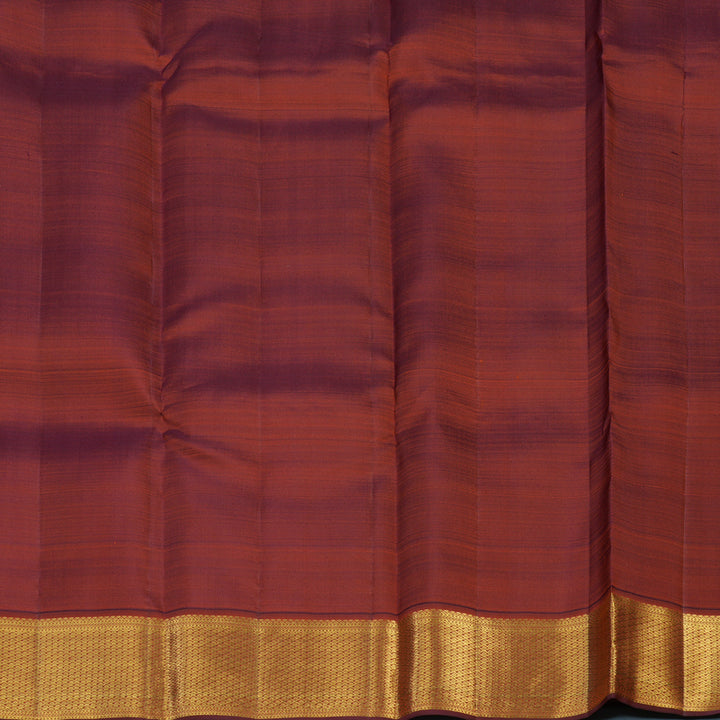 Hayagrivas Handloom Light Green Kanjivaram Silk Saree with Rust Orange Border KBE2147A15-2