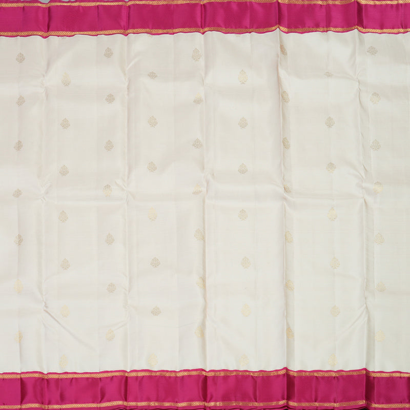 Hayagrivas Handloom Cream Kanjivaram Silk Saree with Pink Border KBE2147A6-3