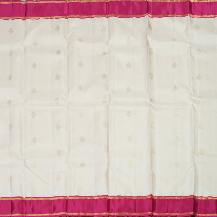 Hayagrivas Handloom Cream Kanjivaram Silk Saree with Pink Border KBE2147A6-3