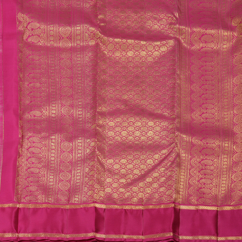Hayagrivas Handloom Cream Kanjivaram Silk Saree with Pink Border KBE2147A6-3