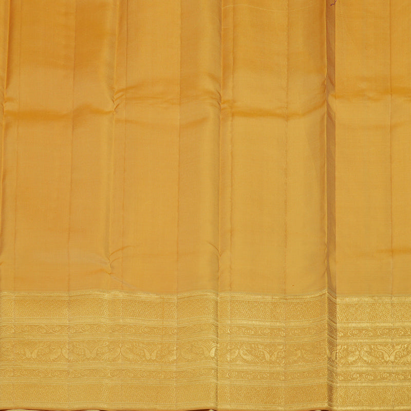 Hayagrivas Handloom Half-White Kanjivaram Silk Saree with Gold Border KBE2147A8-3
