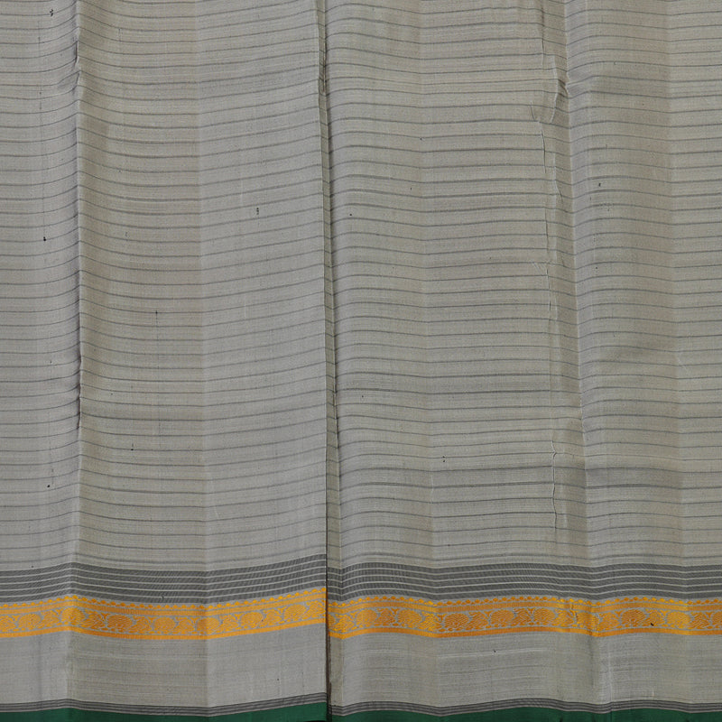 Hayagrivas Handloom Burnt Orange Kanjivaram Silk Saree with Silver Grey Border KBE2148A12-1